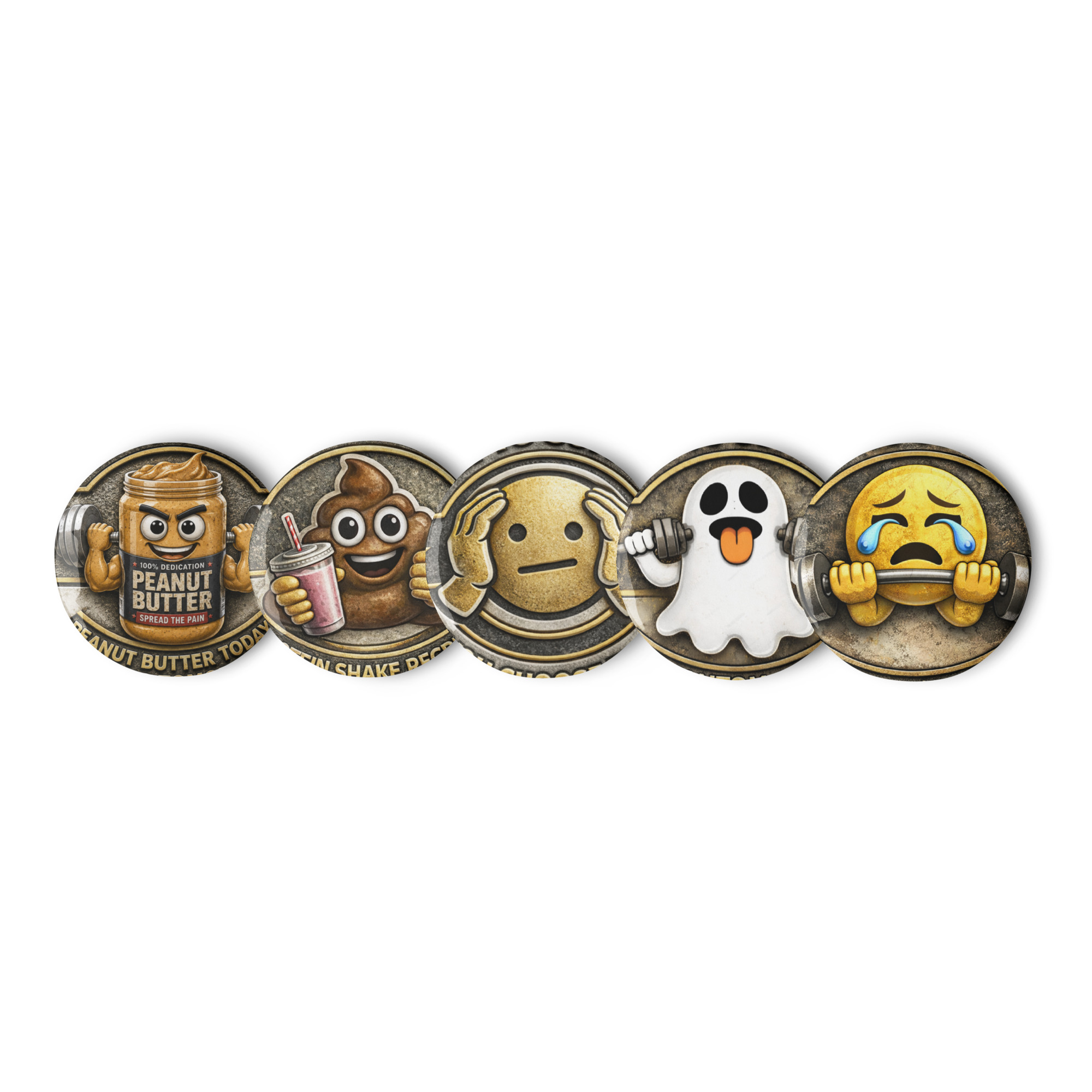 Set of pin buttons